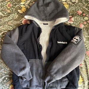 Timberland Kids' Black and Gray Hooded Jacket